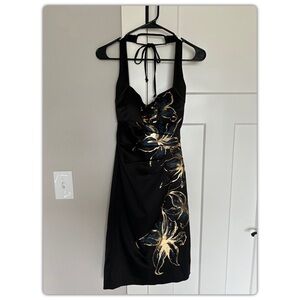 Cache Black Ruched Dress